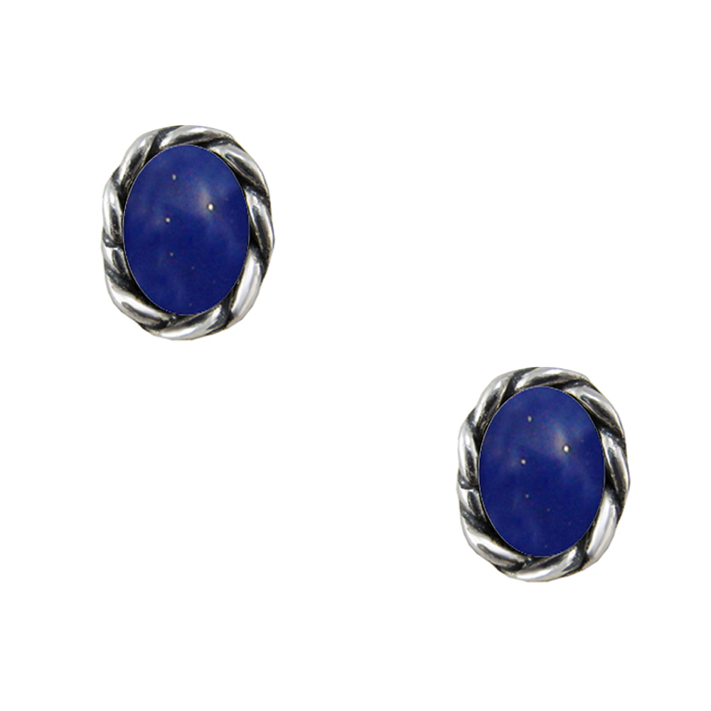 Sterling Silver Little Lapis Lazuli Post Stud Earrings